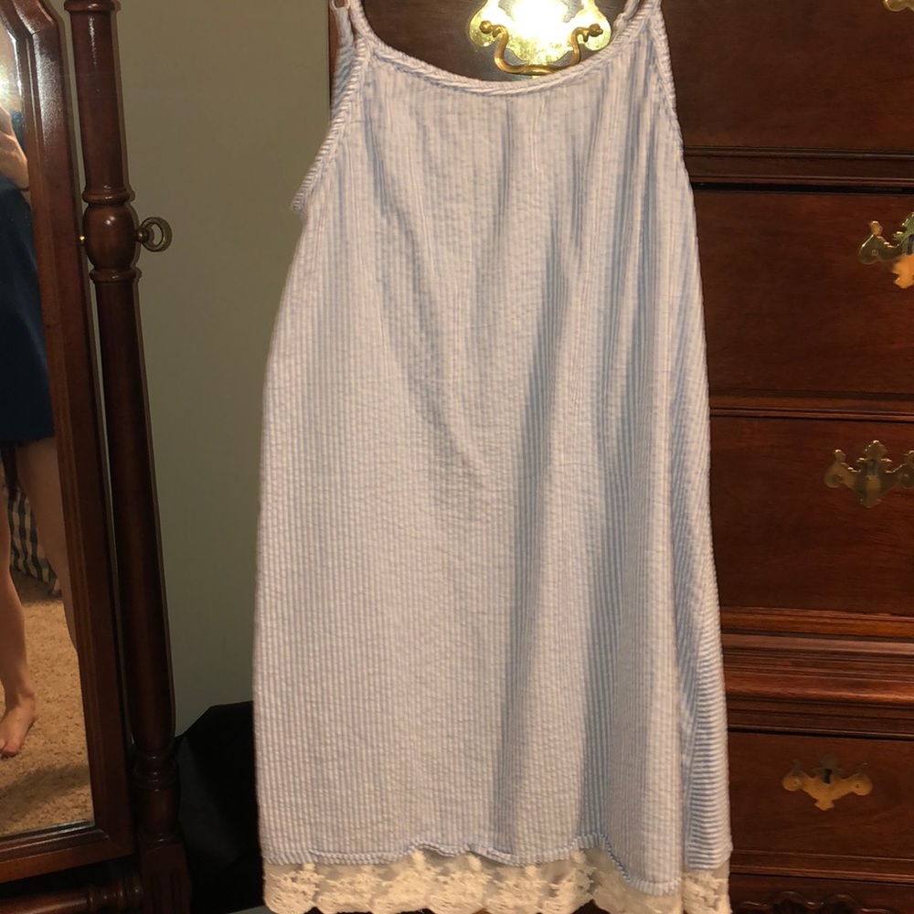 Blue and White spaghetti strap dress